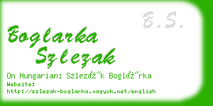 boglarka szlezak business card